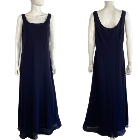 Studio I 2pc. Beaded Navy Blue Elegant Special Event Dress - Picture 2 of 14